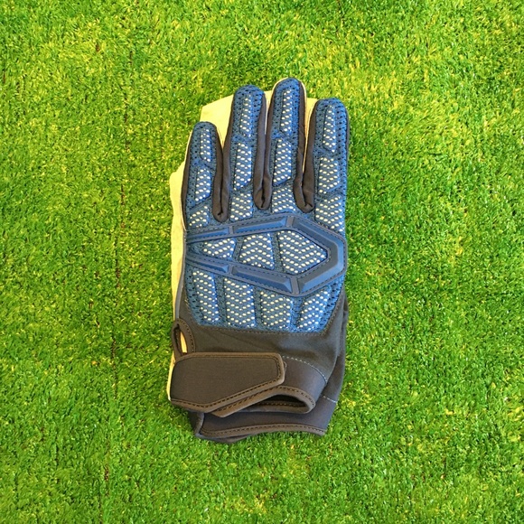 NEW NFL CUTTERS WR/ LINEMAN PADDED FOOTBALL GLOVES XXL ROYAL w/ NAVY ACCENTS - Picture 1 of 5